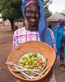 A farmer and her produce